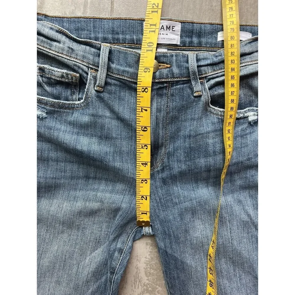 $240 FRAME LE BOY Distressed Boyfriend Jeans in Beckham Designer Mid Rise 27 - Picture 11 of 11